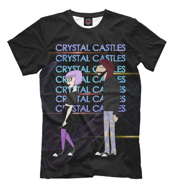Мужская футболка с изображением Crystal Castles цвета Черный