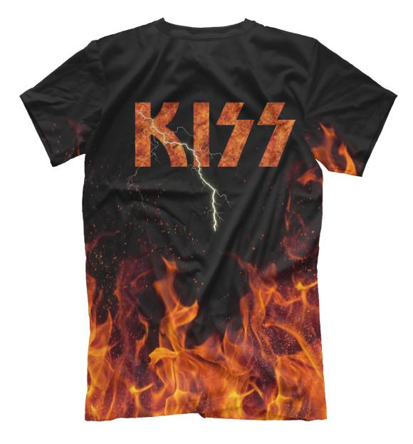 Футболка для мальчиков с изображением KISS цвета Белый