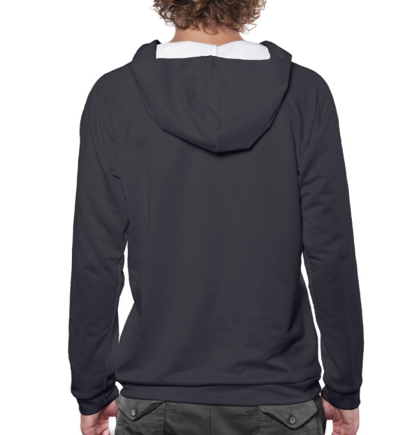 Мужское худи с изображением Лучше говорить с Лавровым цвета Белый