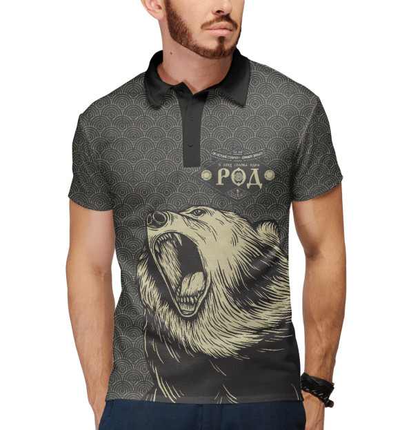 Мужское поло с изображением РОД цвета Белый