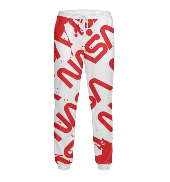 Мужские спортивные штаны с изображением Nasa / Наса цвета Белый
