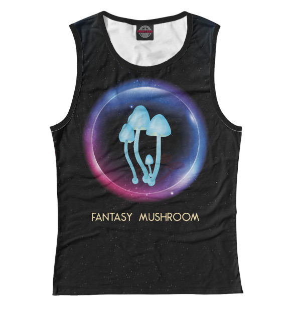 Женская майка с изображением Fantasy mushroom цвета Белый
