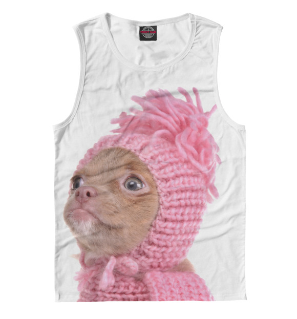 Мужская майка с изображением Чихуахуа цвета Белый