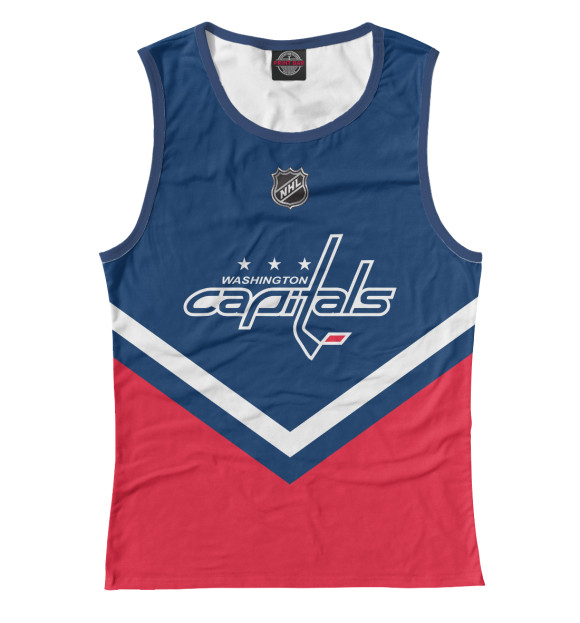 Майка для девочки с изображением Washington Capitals цвета Белый
