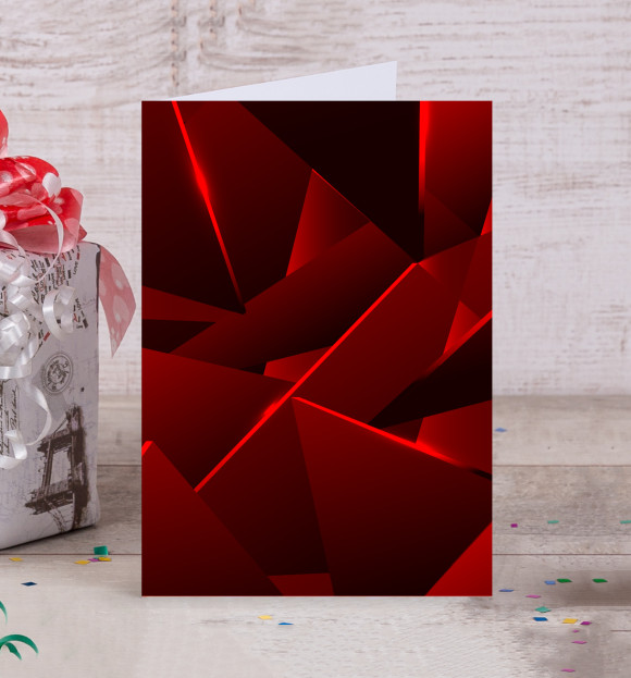 Открытка с изображением Red 3D цвета Белый