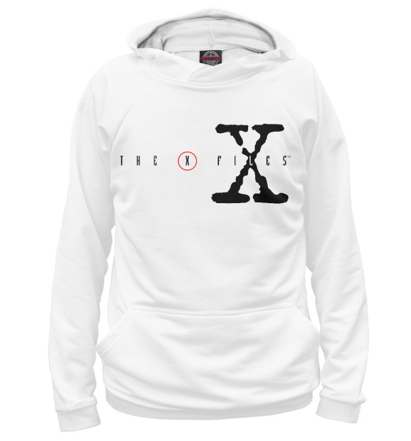 Женское худи с изображением The X-Files logo цвета Белый