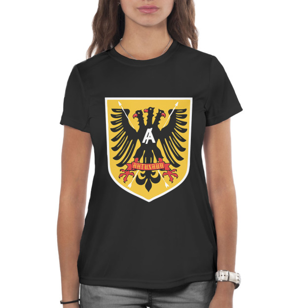 Женская футболка с изображением Антихайп цвета Белый