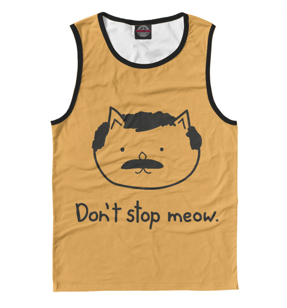 Майка для мальчика с изображением Не останавливай мяу цвета Белый