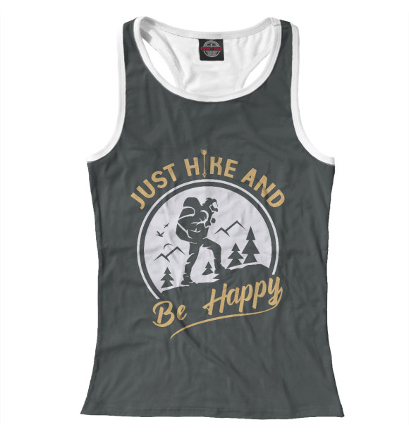 Женская майка-борцовка с изображением Поход цвета Белый