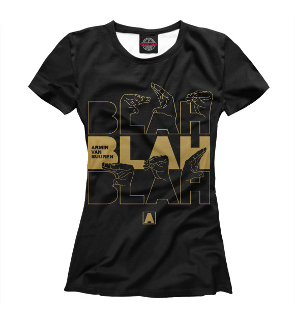Женская футболка с изображением BlahBlahBlah цвета Белый