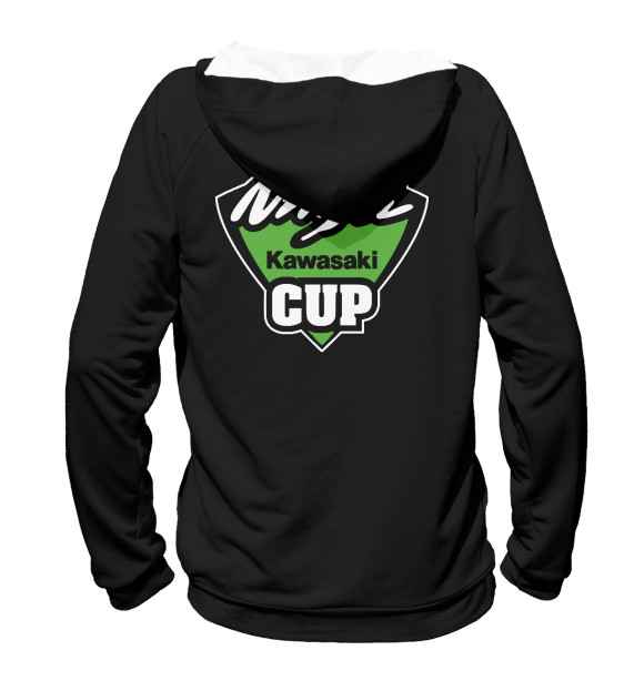 Мужское худи с изображением Kawasaki ninja cup цвета Белый