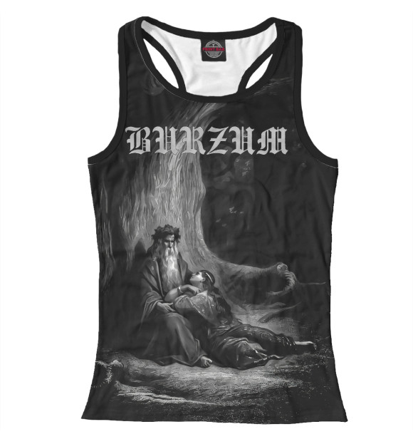 Женская майка-борцовка с притом Burzum - The Ways of Yore цвета Белый Женская майка-борцовка с изображением Burzum - The Ways of Yore цвета Белый