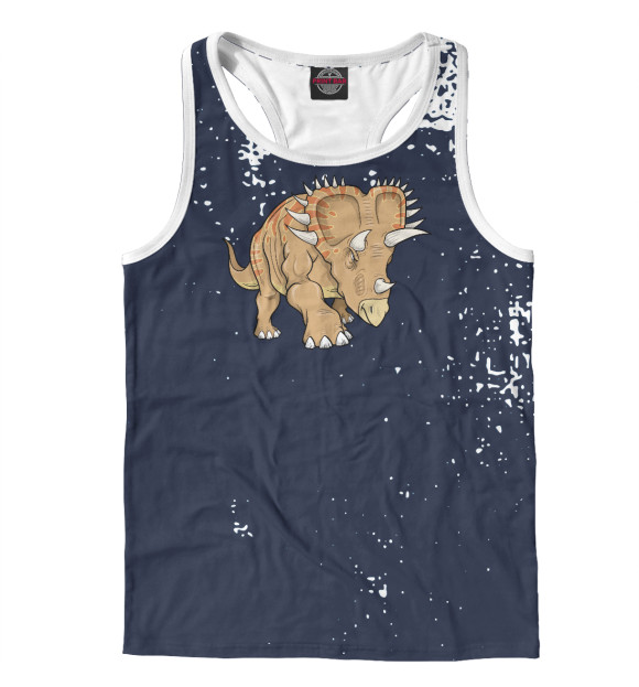 Мужская майка-борцовка с изображением Triceratops Dinosaur цвета Белый