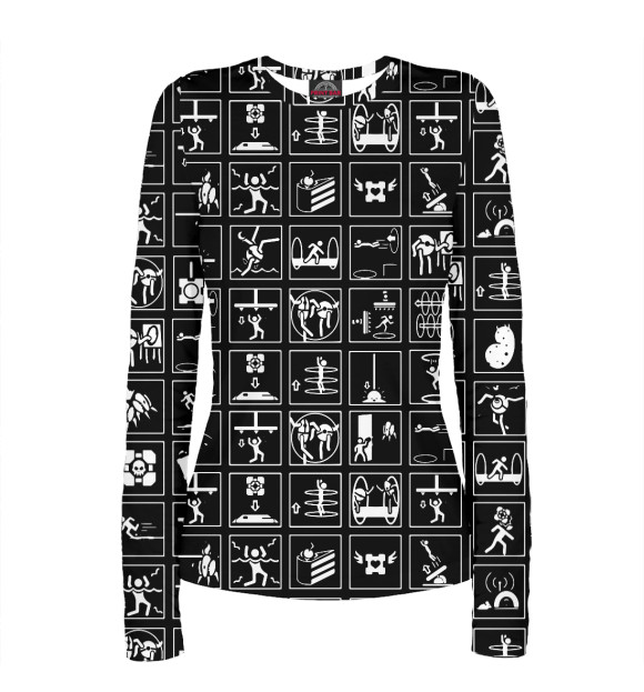 Женский лонгслив с изображением Portal цвета Белый