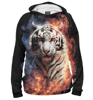 Худи для девочки Огненный белый тигр