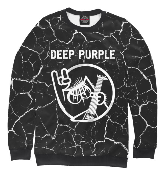 Свитшот для девочек с изображением Deep Purple / Кот цвета Белый