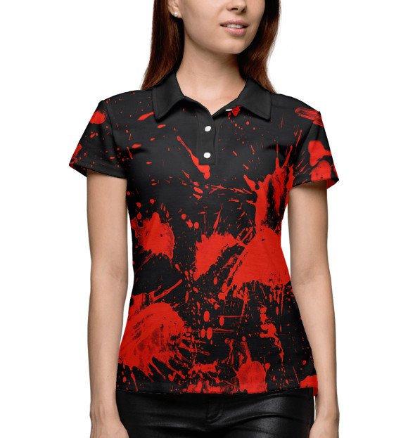 Женское поло с изображением Кровь цвета Белый