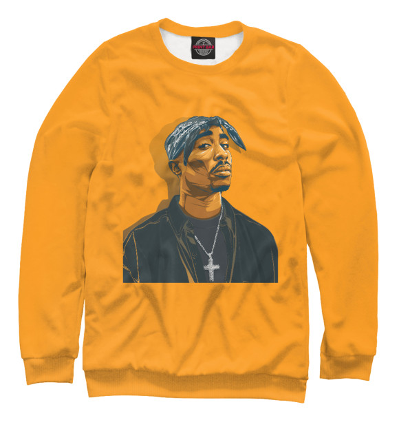 Свитшот для девочек с изображением THUG 2pac цвета Белый