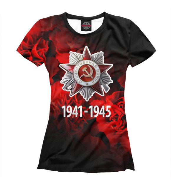 Женская футболка с изображением Орден ВОВ цвета Белый