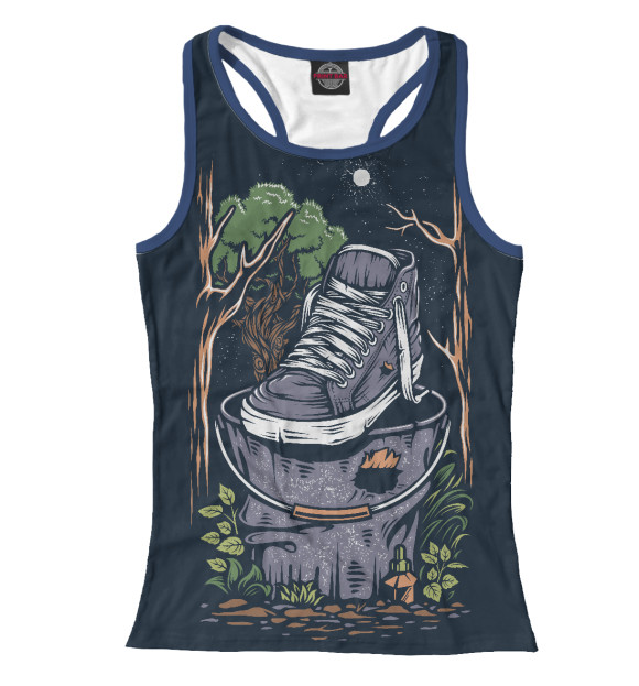 Женская майка-борцовка с изображением Кед цвета Белый