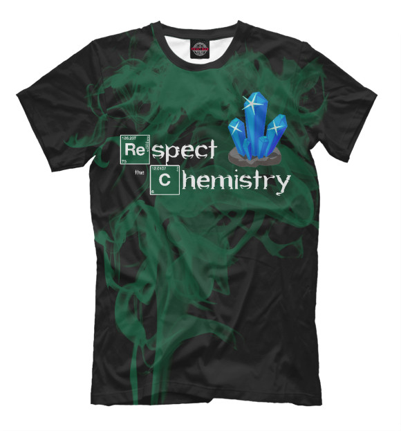 Футболка для мальчиков с притом Respect the chemistry цвета Белый Футболка для мальчиков с изображением Respect the chemistry цвета Белый