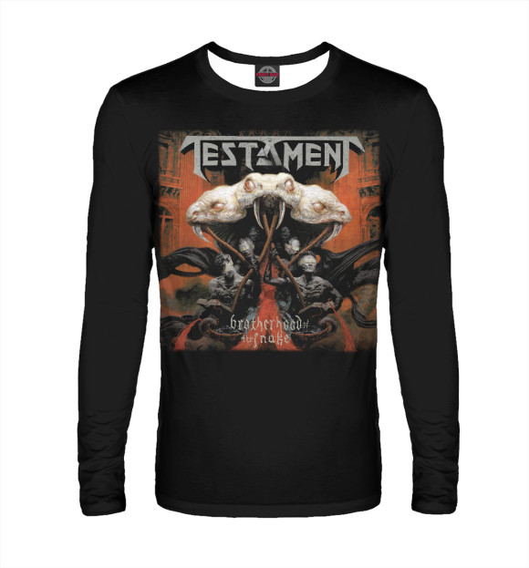 Мужской лонгслив с изображением Testament цвета Белый