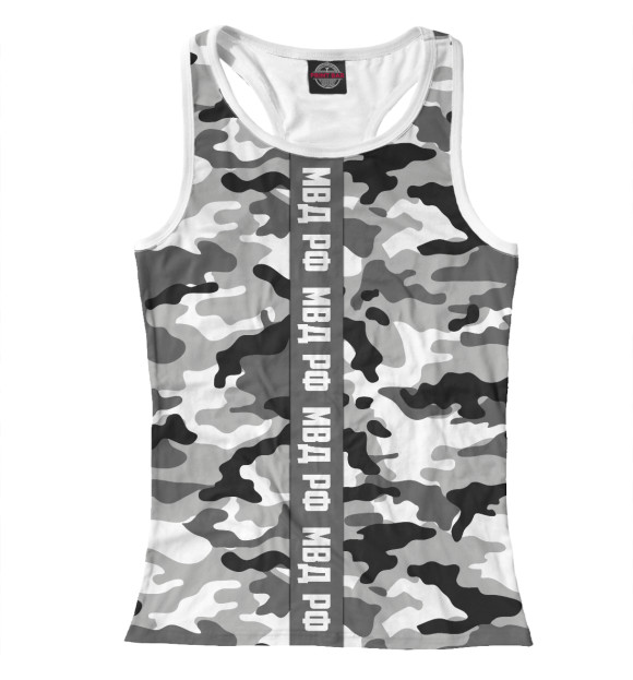 Женская майка-борцовка с изображением Полиция цвета Белый