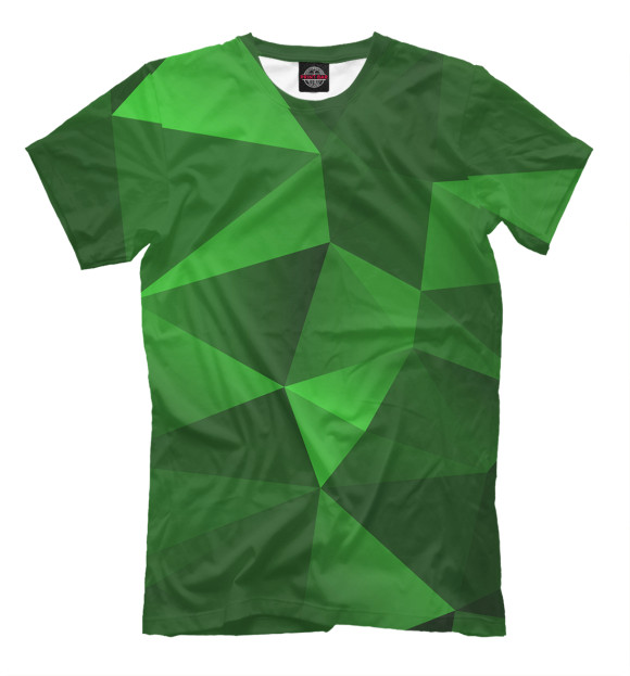 Мужская футболка с изображением Зеленые Полигоны цвета Темно-зеленый