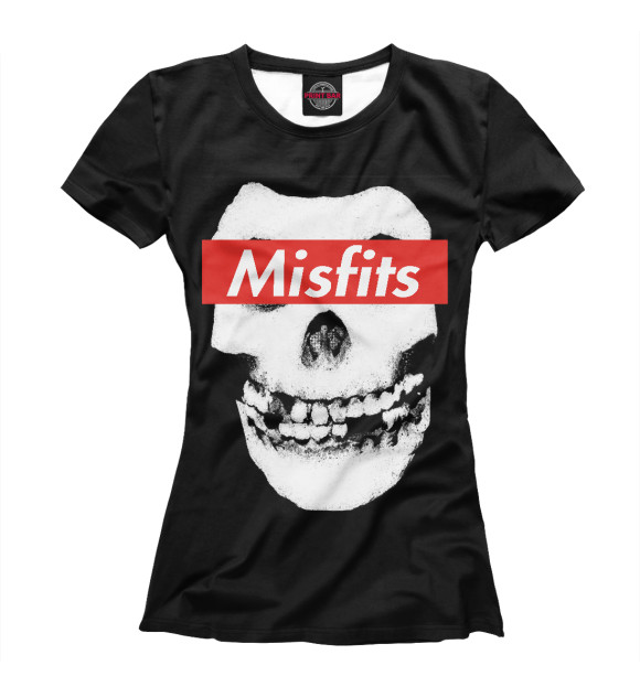 Женская футболка с изображением Misfits red цвета Белый