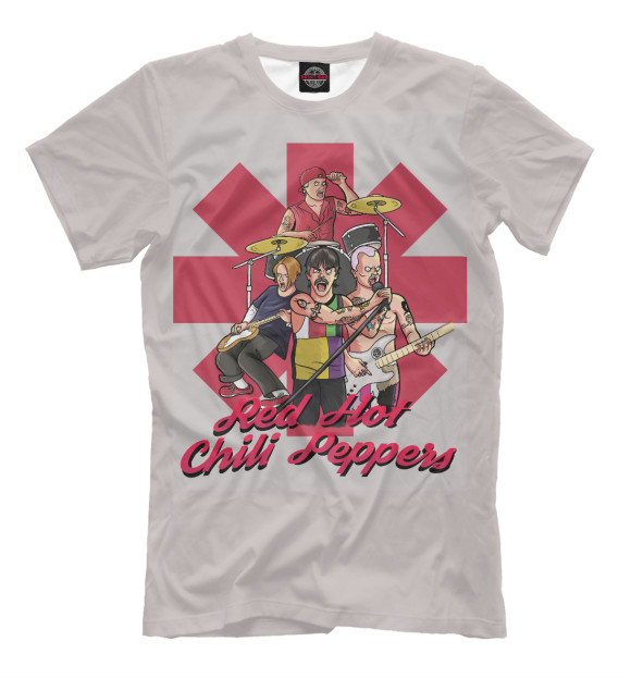 Мужская футболка с изображением Red Hot Chili Peppers цвета Бежевый