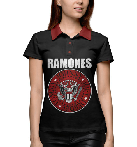 

Поло Print Bar, Белый, Ramones