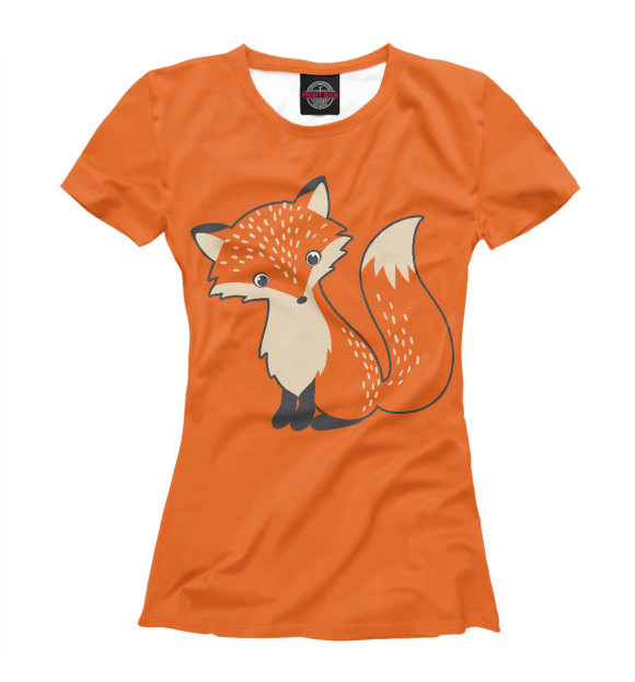 Женская футболка с изображением Fox цвета Белый