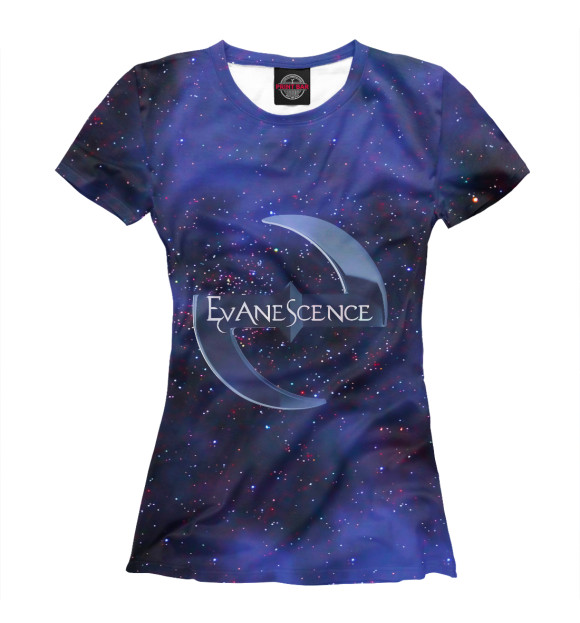 Женская футболка с изображением Evanescence цвета Белый