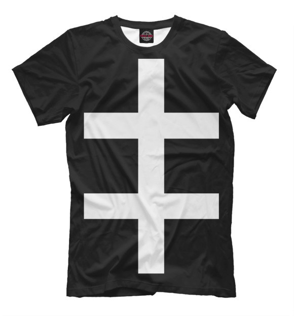 Мужская футболка с изображением Крест цвета Черный