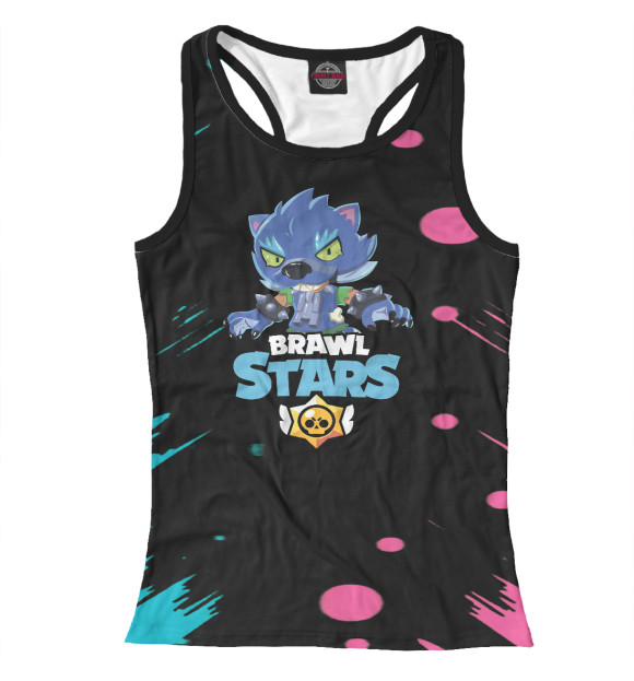 Женская майка-борцовка с изображением Brawl Stars цвета Белый