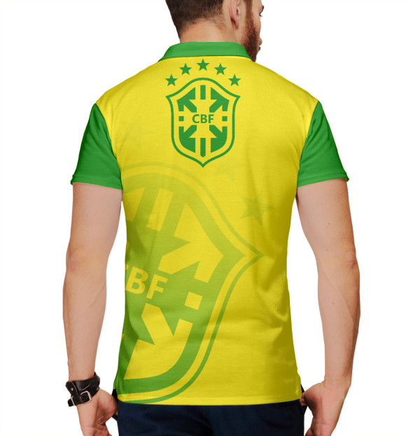 Мужское поло с изображением Бразилия цвета Белый