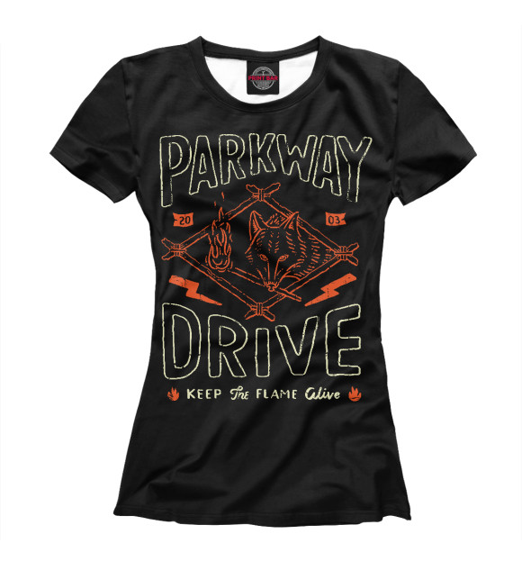 Женская футболка с изображением Parkway Drive цвета Белый