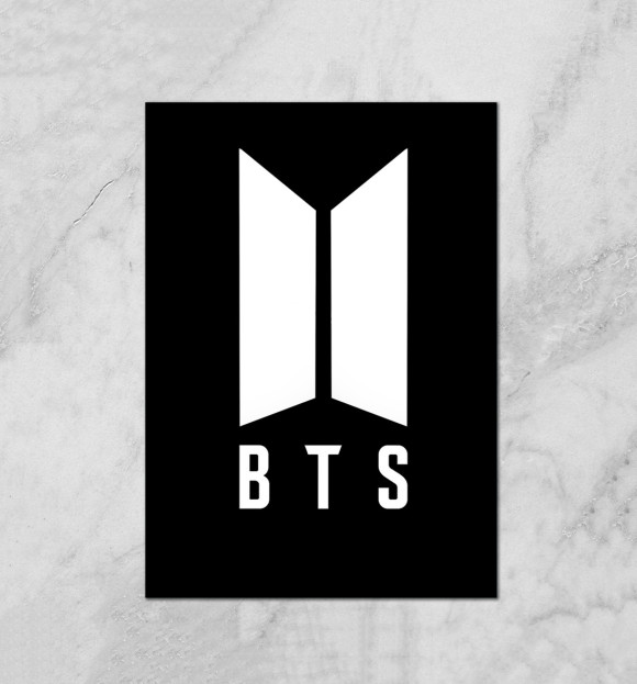 Плакат с изображением New BTS цвета Белый