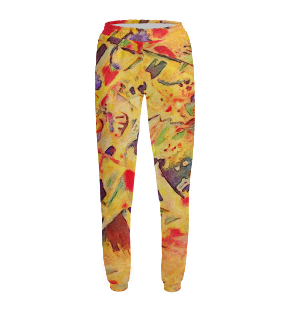 Женские спортивные штаны с изображением Стиль Кандинского цвета Белый
