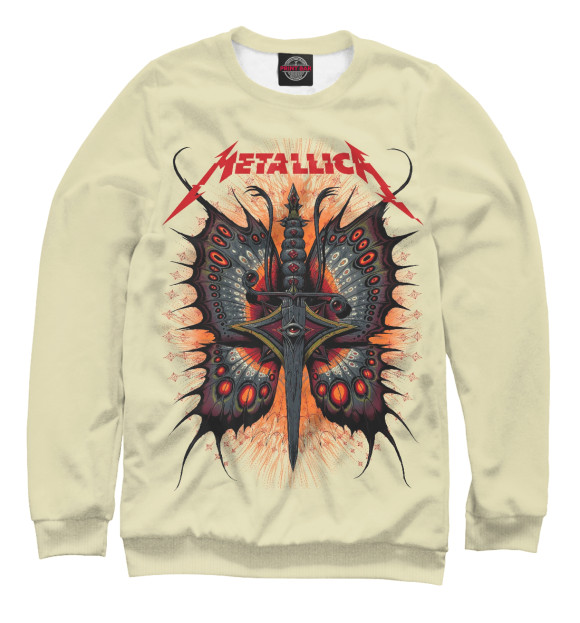 Мужской свитшот с изображением Metallica цвета Белый