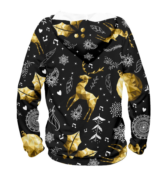 Женское худи с изображением Новый год цвета Белый