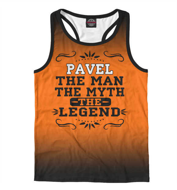 Мужская майка-борцовка с изображением Павел цвета Белый