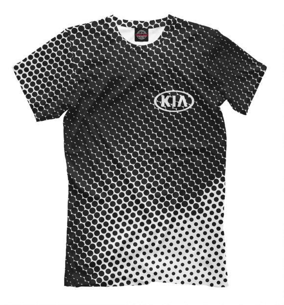 Мужская футболка с изображением Kia цвета Черный