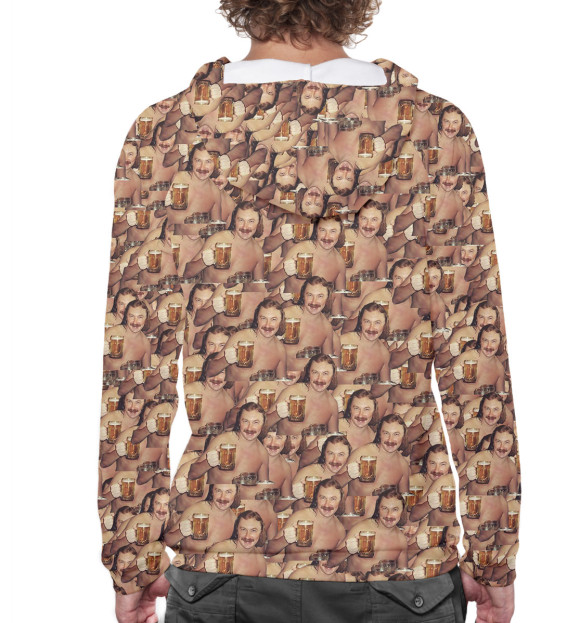 Мужское худи с изображением Выпьем за любовь цвета Белый