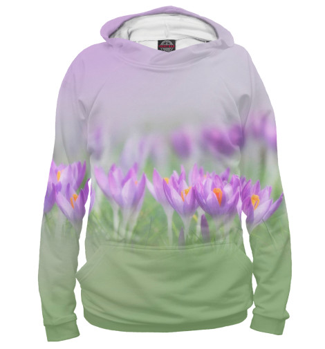 

Худи Print Bar, Белый, Крокусы