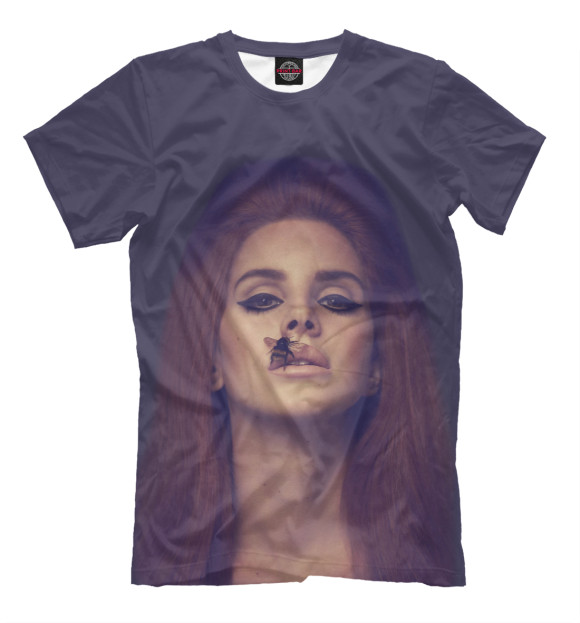 Мужская футболка с изображением Lana Del Rey цвета Серый