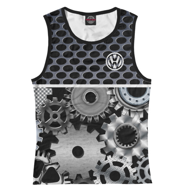 Женская майка с изображением Volkswagen metal цвета Белый