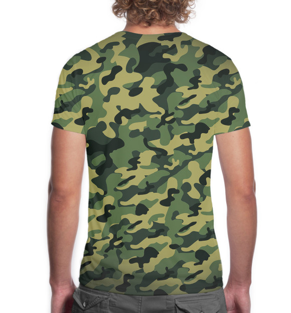 Мужская футболка с изображением Военный Кирилл цвета Белый