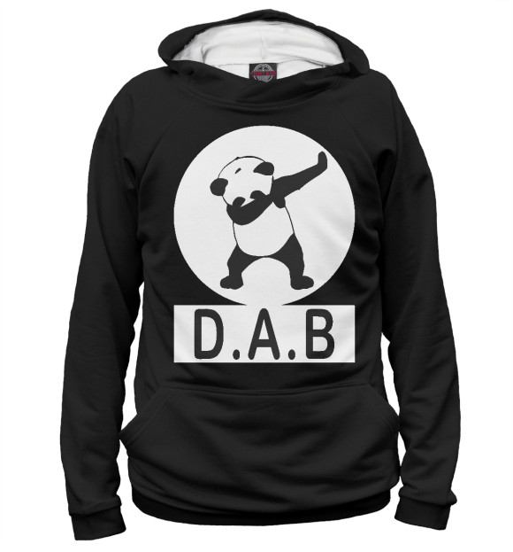 Мужское худи с изображением DAB Panda цвета Белый