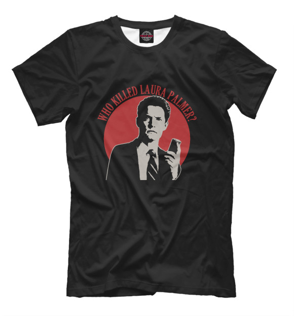 Мужская футболка с изображением Who killed Laura Palmer? цвета Черный